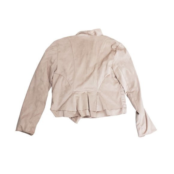 Miami Womens Size Medium‎ Tan Colored Super Soft Faux Suede Asymmetrical Jacket - Picture 7 of 7